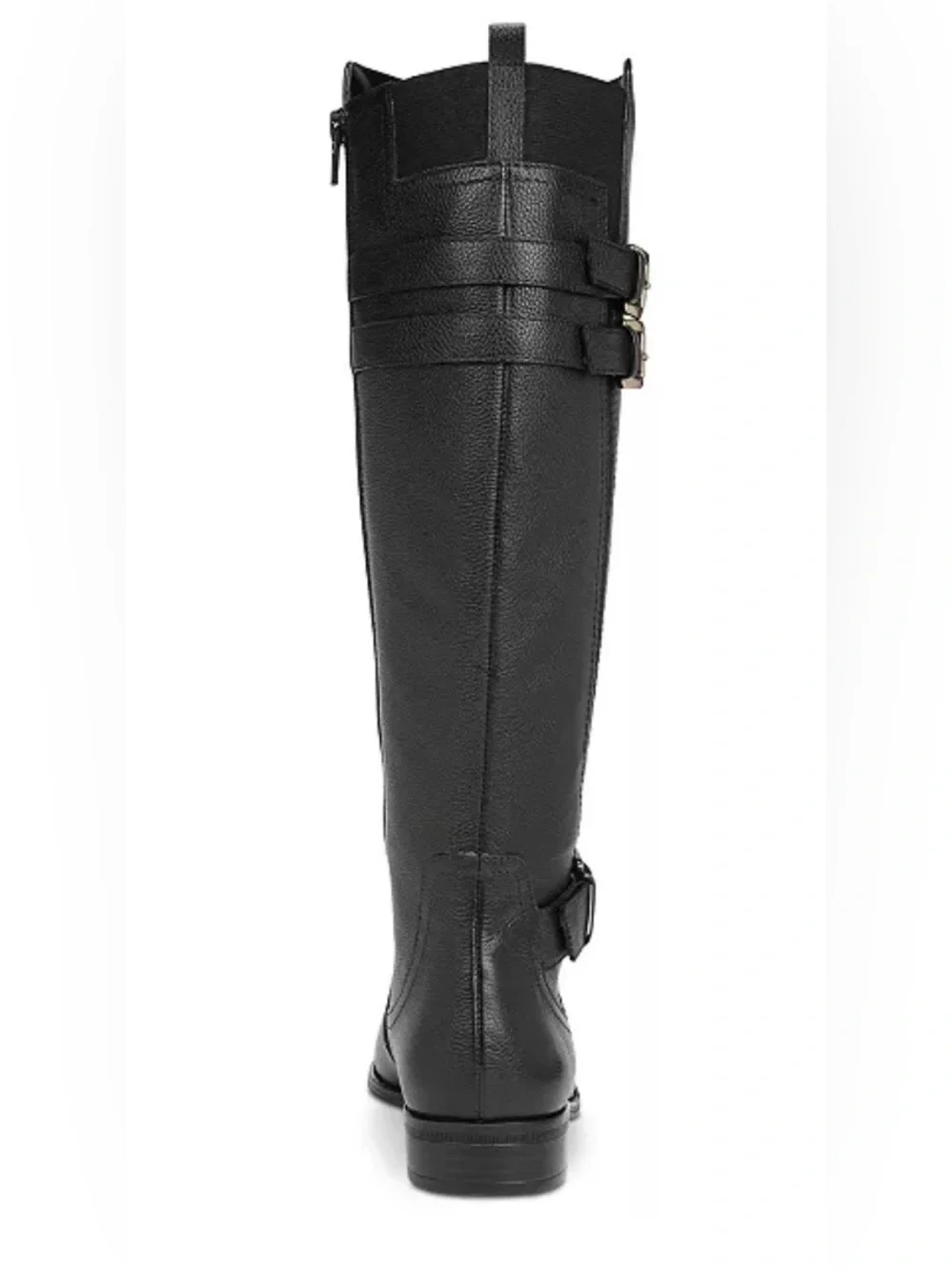 Naturalizer Black Leather Knee High Buckle Boot Size 8.5W Wide Calf